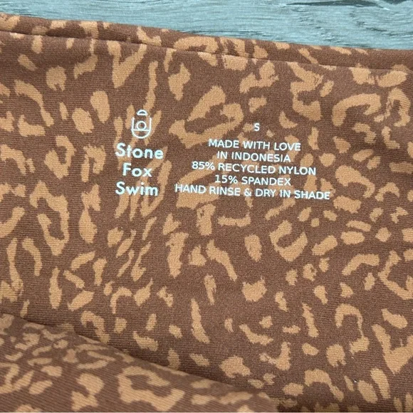 nwt stone fox swim wild cat animal print high waist bikini bottoms Small Womens - Picture 3 of 4